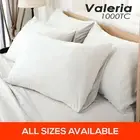 1000TC Ultra Soft 4 Pc Flat & Fitted Bed Sheet Set Pillowcases King Single White