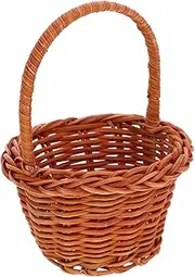 MUCKLILY Mini Decorative Storage Basket for Knitting DIY Props Light Brown Desktop Organizer for Items for Nursery Decor