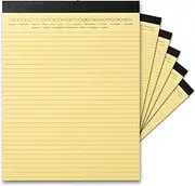 Mymazn Legal Pads with Date on Top, 8.5 x 11 Yellow, 6 Pack, 30 Sheets Each, Micro-Perforated, No-Bleed