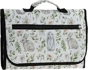 Portable Diaper Changing Pad Baby Changing Mat with Wipes Pocket Machine Washable Lightweight Diaper Changing Mat with Head Cushion Pockets Waterproof for Home Travel Outside Newborns Girls and Boys (Country rabbit)