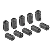 3.5mm Ferrite Core Ring Clip-On RFI EMI Noise Suppression Cable Clip Black 10pcs