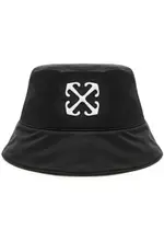 Off-white Arrows Embroidered Satin Bucket hat - Black ONE SIZE