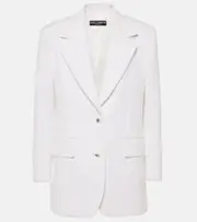 [Dolce & Gabbana] Dolce & Gabbana Cotton-blend tweed blazer AU 10 white