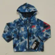 NIKE Boys Blue Tie Dye Windbreaker Jacket Full Zip Size 24 Months NWT