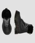 DR MARTENS 1460 Serena Faux Fur Lined Lace Up Boots Blk Size 7 $160 NIB