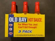 OLD BAY HOT SAUCE 3 PACK 10 OZ. BOTTLES GREAT GIFT!