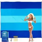 Beach Blanket, Sandproof Beach Mat 120in X 108in for 2-8 Adults Waterproof Qu...
