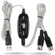 USB IN-OUT MIDI Interface Cable Converter Cord For Keyboard Electronic Drum M...