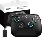 8Bitdo Ultimate 2 Wireless 2.4G Controller (TMR Joystick Update), Star-Ring RGB Lights, Adjustable Trigger Locks, Gamepad with Charging Dock for Windows PC, Android (Black)