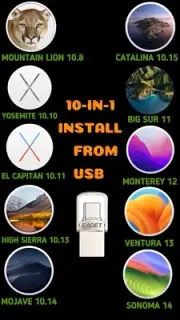 Mac OS 10-IN-1 Reinstall USB Bootable Flash Drive