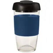 Avanti GoCup Reusable 473ml Glass Coffee Cup w/Silicone Grip Navy/Black/Charcoal