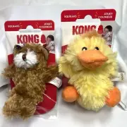 KONG Dr Noyz XS Bear And Small Duck Toy for Small Dogs and Puppies Squeaky Plush