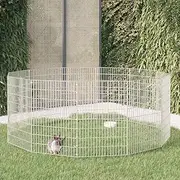 VRAXO Free Range Animal Enclosure 12-Panel 54x80 cm Galvanised Iron -6.85KG,171580