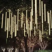4 Packs Falling Rain Lights Meteor Shower Lights Christmas Lights 30cm 32 Tube 576 LEDs Falling Rain Drop Icicle String Lights for Christmas Trees Halloween De