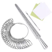 Ring Sizer Measuring Tool, Aluminum Ring Mandrel, 27 Pcs Premium Metal Ring Meas