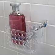 Bathroom Shower Organizer Suction Cup Caddy Clear Acrylic Storage Soap Razor
