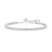 Silver Cz Friendship Tennis Bracelet in Clear