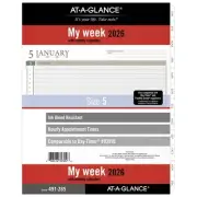 AT-A-GLANCE 2026 Weekly Planner Refill, Loose Leaf, Folio Size, 8 1/2" x 11"