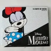 Disney Minnie Mouse 12 Days of Socks Advent Calendar Girls Shoe Size 7-10 NEW