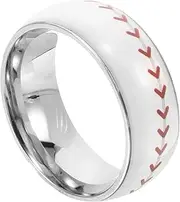 SUPVOX Men's Baseball Ring Titanium Steel Baseball Player Ring Sports Themed Jewelry Comfort Fit