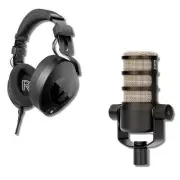 Rode PodMic Cardioid Dynamic Broadcast Microphone with Rode NTH-100
