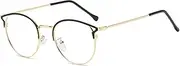 Blue Light Blocking Glasses Photochromic Sunglasses Computer-Gaming Glasses Classic Half Frame Cat-Ear Sunlight Filter Lens Anti-Eye-Fatigue for Men Women|Three Colors Optional Gold