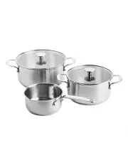 [KitchenAid] Classic Stainless Steel Cookset 3 Piece in Silver