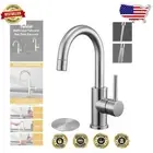 Brushed Nickel Bar Sink Faucet with Swivel Spout & Sprayer - Modern Elegance