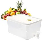 3.5L Refrigerator Cold Kettle with Spigot,Plastic Cold Kettle with Faucet Fruit Teapot Lemonade Bucket Drink Container for Party(White)