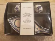 Williams Sonoma Azulejo Salt & Pepper Shakers with Caddy Blue White Portuguese