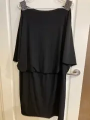 Autograph Sparkle Cold Shoulder Dress - Plus Size - Black - Size 16