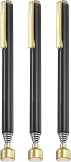 uxcell 3pcs Telescoping Magnetic Pickup Tool 3LB Stainless Steel 5.1" to 25.5" Extendable Magnet Retrieval Stick with Pocket Clip for Car Industry Garage Office, Black