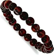 [JewelryWeb] 8mm Red Tigers Eye Agate Beaded Stretch Bracelet-Stretch-Bracelet for Women