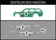Hot Wheels (1/64), Datsun Wagon "IMAI" Waterslide, Printed White First, Decals