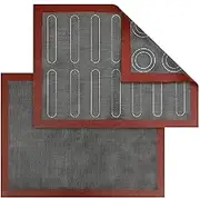 2pcs Baking Mat for Macarons,Silicone Oven Mat,Microperforated Oven Mat,Non-Stick Coated on Both Sides,Heat Resistant and Reusable 40x30cm Placemat