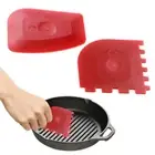 Silicone Cast Iron Skillet Cleaning Scrapers Serrated Cleaninh Blade Kitchen