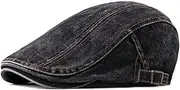 [LAIFEKE] Men Cotton Newsboy Caps Washed Duckbill Hats Adjustable Flat Caps Cabbie Driving Cap