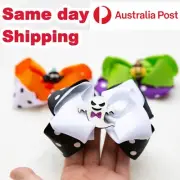 Halloween bow hair clip for baby girl toddler kids spooky pumpkin spider ghost