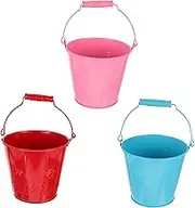 3Pcs Stainless Steel Bucket Capacity Handheld Buckets for Parties Bars and Home Use Multifunctional Ice Bucket for Chilling Drinks Food Storage