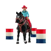 7pc Schleich Cowgirl Barrel Racing Fun Action Figure Kids/Children Toy Set 3+