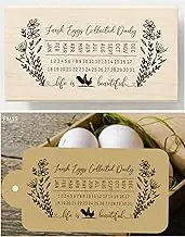 Farm Fresh Egg Carton Date Stamp: Chicken Design Calendar for Egg Freshness Marking- Egg Laid Expiration Date Calendar Rubber Stamp for Stamping Crafting -3.1X1.5 inch