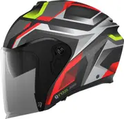 AGV Irides Zurigo, open face helmet , color: Black/Red/Neon-Yellow , size: XXL