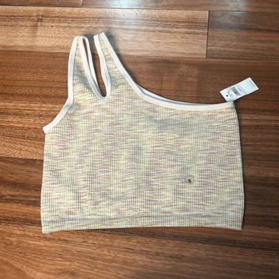 Aerie offline ribbed seamless sports bra one shoulder double strap nwt