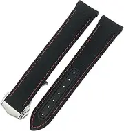 [KAVJU] 20mm 21mm Deployment Buckle High Density Nylon Fabric Watchband for Omega AQUA TERRA 150 Seamaster 007 Moonwatch 19mm Blue Strap