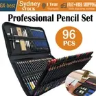 Art Sketch Pencils Oil Drawing Colouring Graphite Charcoal Pencil 96pcs Set AU