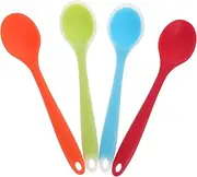 KICHOUSE Silicone Spoons Set Sturdy and Safe for Cooking Fruit Salad for Home and Kitchen