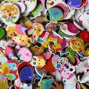 Assorted 100pcs Mix Sizes Styles Colors Wood Buttons Craft Sewing Button Asso...