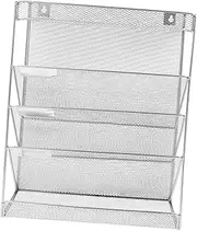 SHOWERORO 1 Set File Rack Storage Box Door Folder Holder Magazine Organizer Office Organizer Office Supplies Wall Mounted File Holder Folders Wall Holder Hanging Folder Organizer Iron Silver