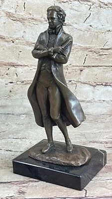 Hand Made Bronze Statues Sculptures Famous Composer Schubert Figurine Home Sale