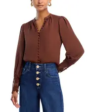 L'Agence Ava Lace Cuff Blouse